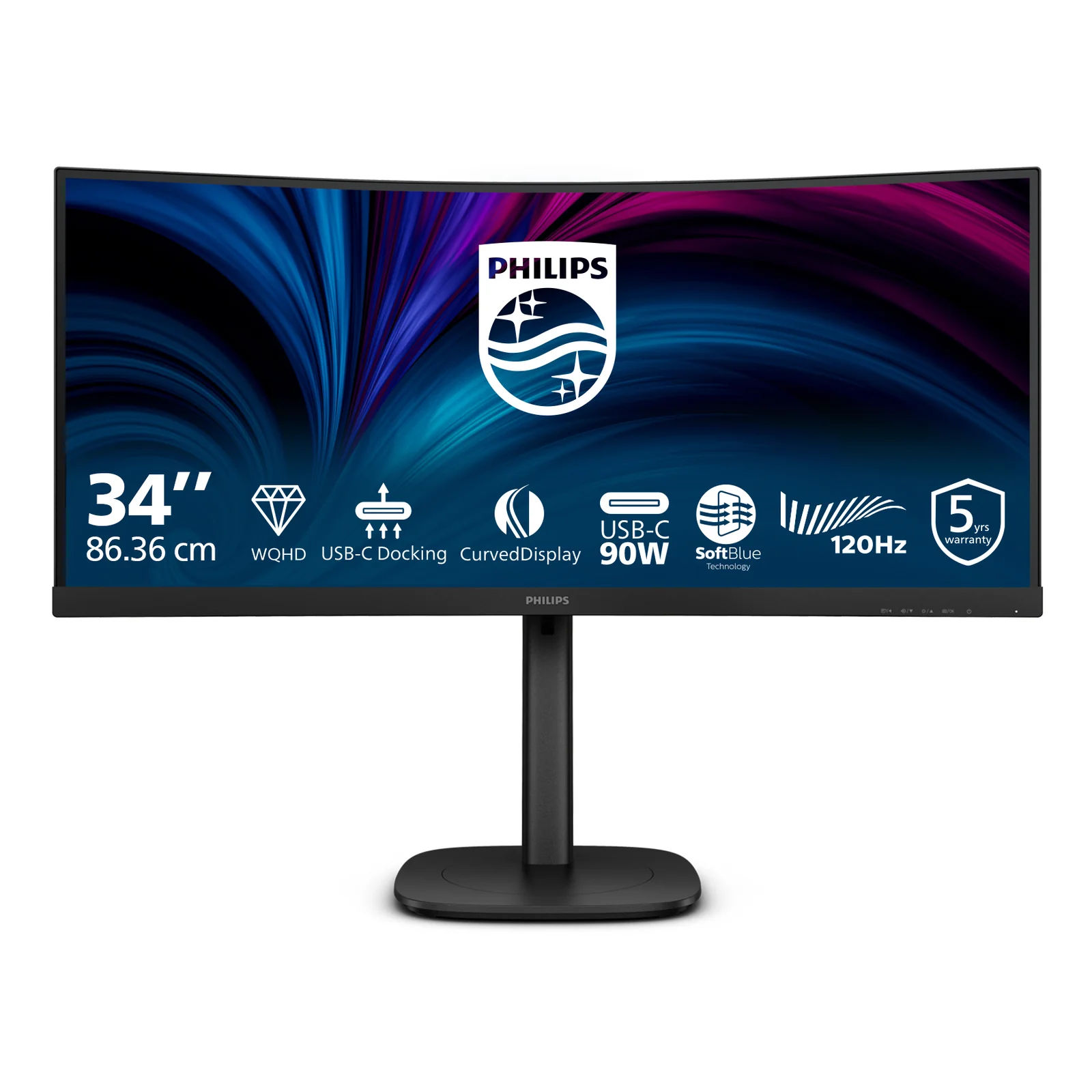 3000 series 34B2U3600C/00 écran plat de PC 86,4 cm (34") 3440 x 1440 pixels Wide Quad HD LCD Noir