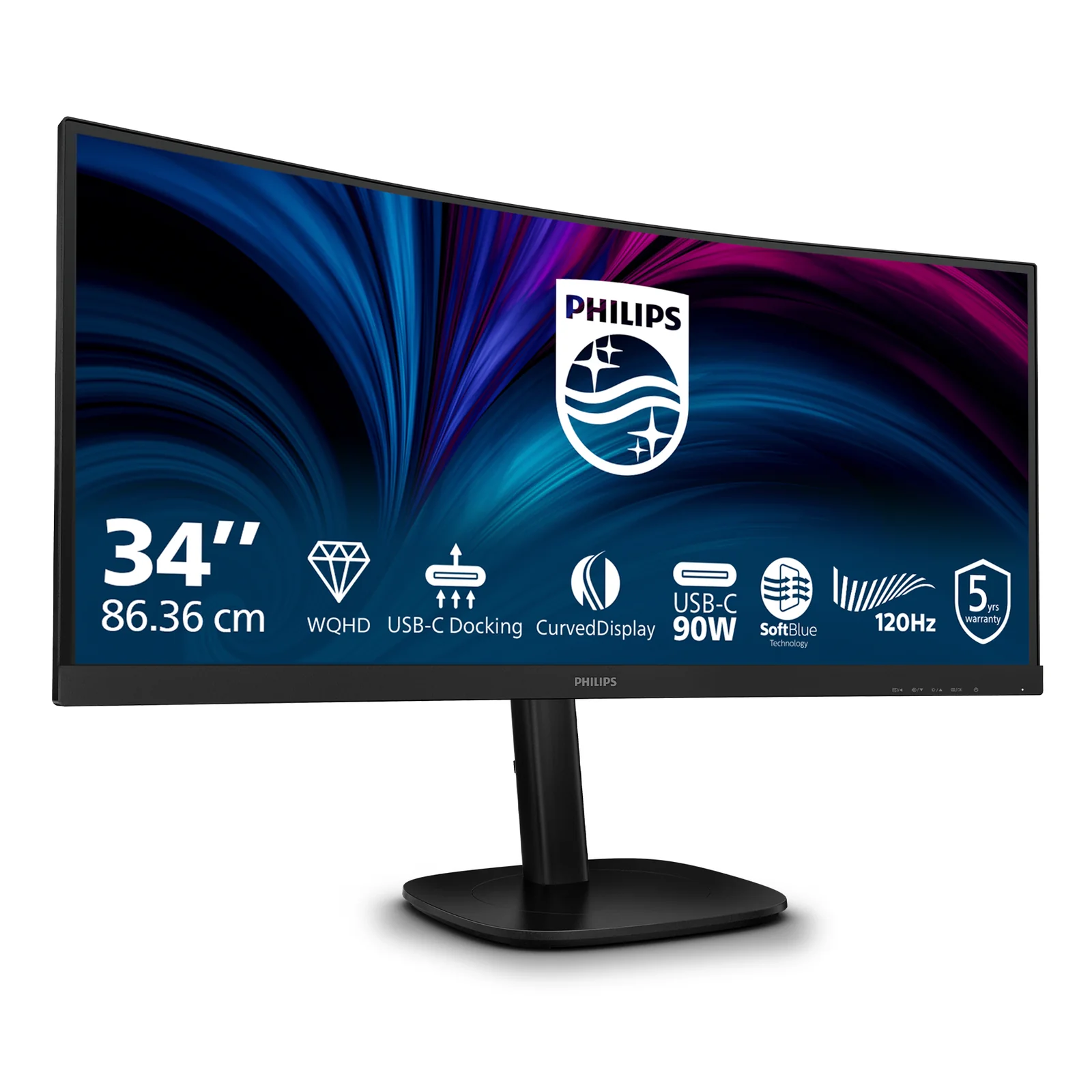 Philips 3000 series 34B2U3600C/00 écran plat de PC 86,4 cm (34") 3440 x 1440 pixels Wide Quad HD LCD Noir