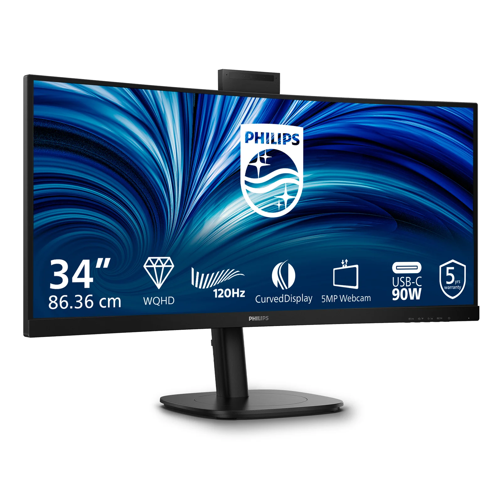 Philips 3000 series 34B2U3600CH/00 écran plat de PC 86,4 cm (34") 3440 x 1440 pixels Wide Quad HD LCD Noir