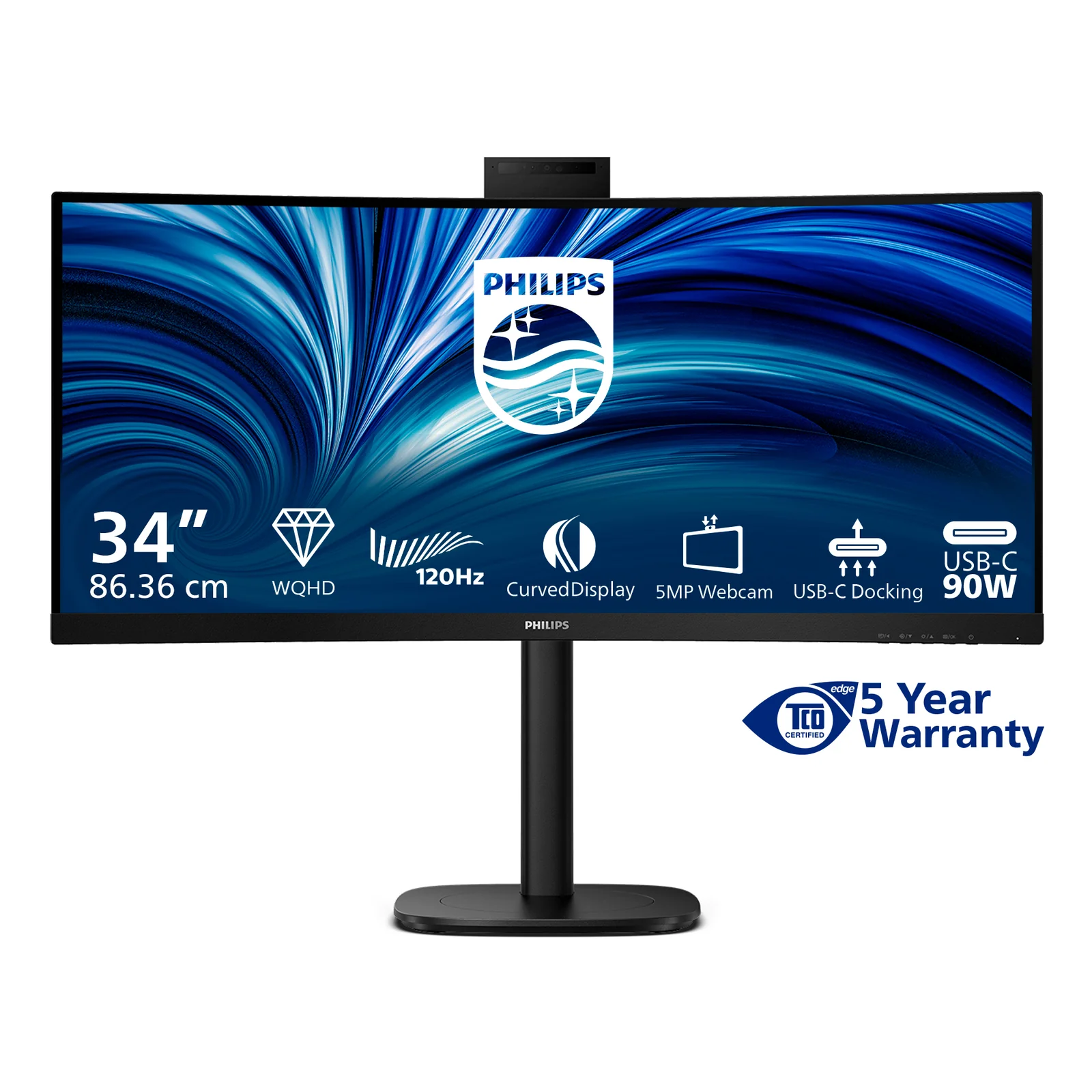 Philips 3000 series 34B2U3600CH/00 écran plat de PC 86,4 cm (34") 3440 x 1440 pixels Wide Quad HD LCD Noir