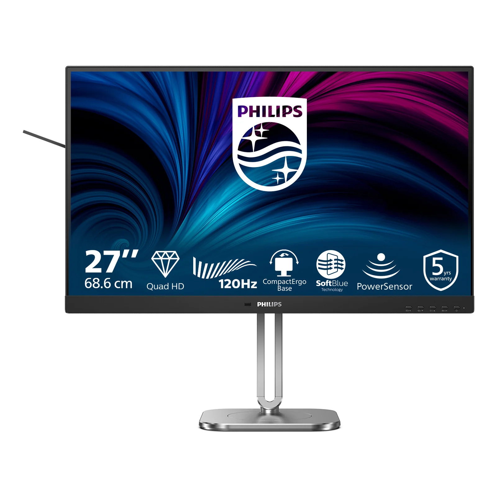 4000 series 27B2N4500/00 écran plat de PC 68,6 cm (27") 2560 x 1440 pixels Quad HD LCD Gris