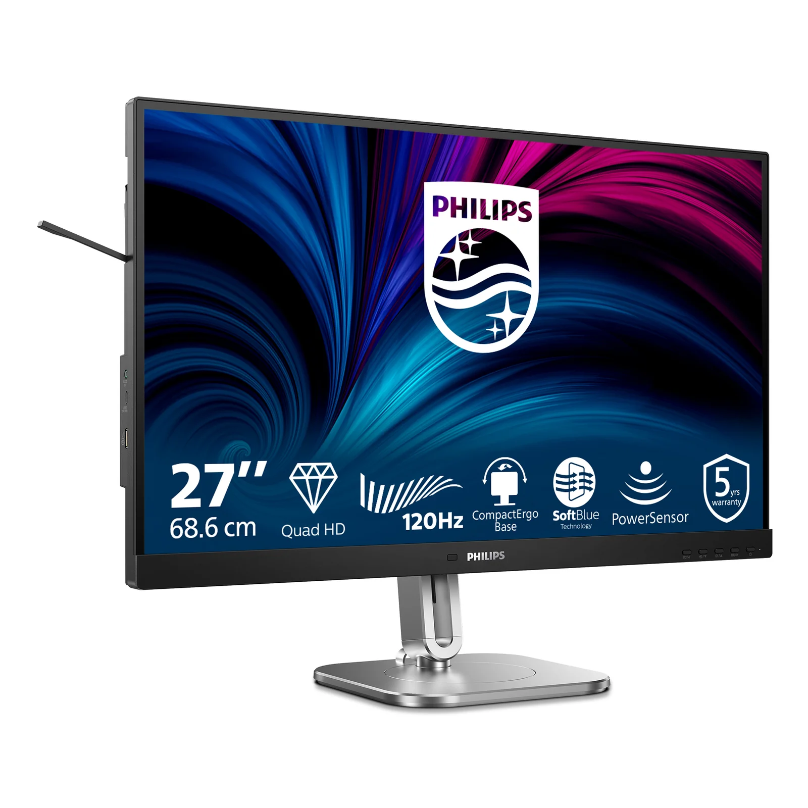 Philips 4000 series 27B2N4500/00 écran plat de PC 68,6 cm (27") 2560 x 1440 pixels Quad HD LCD Gris