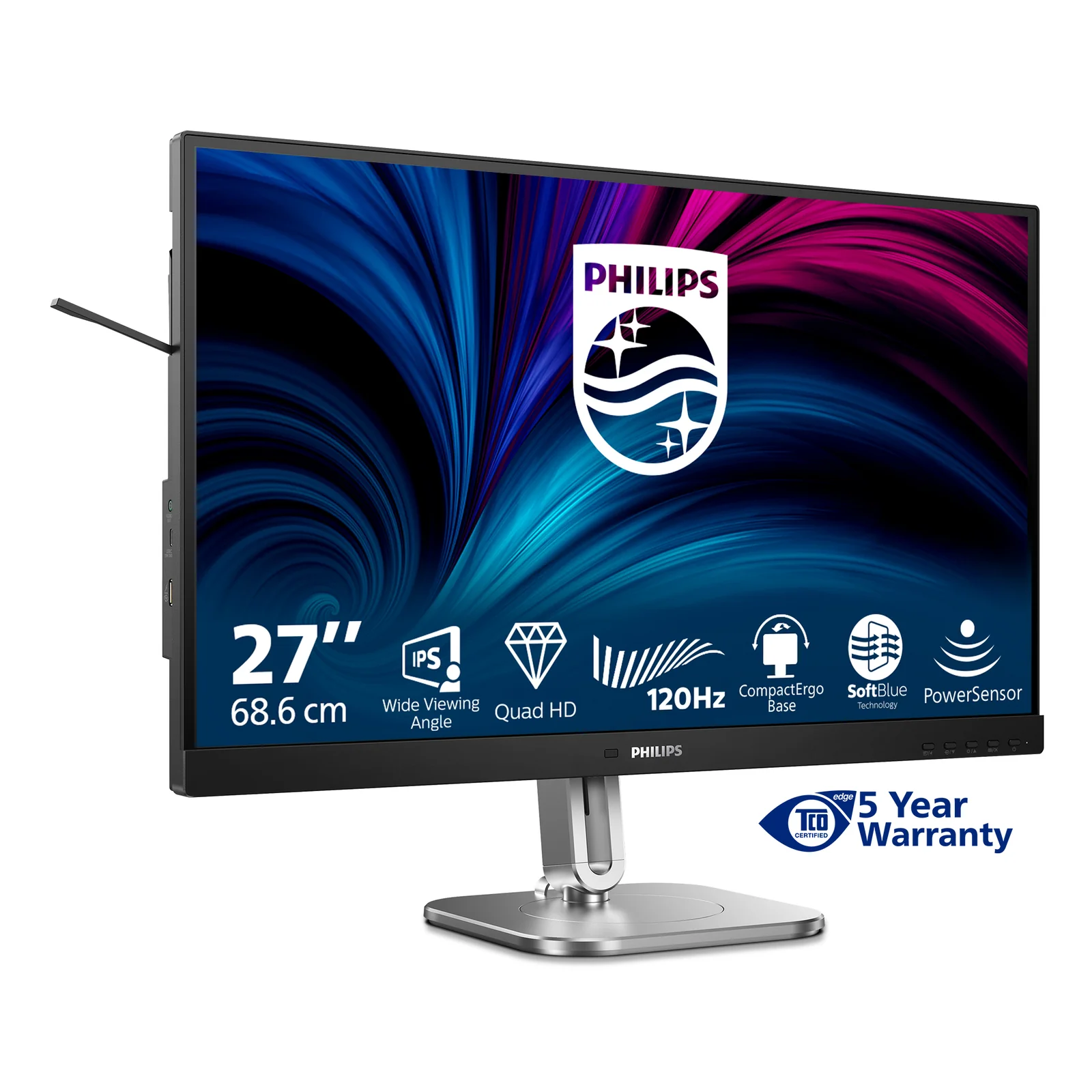 Philips 4000 series 27B2N4500/00 écran plat de PC 68,6 cm (27") 2560 x 1440 pixels Quad HD LCD Gris