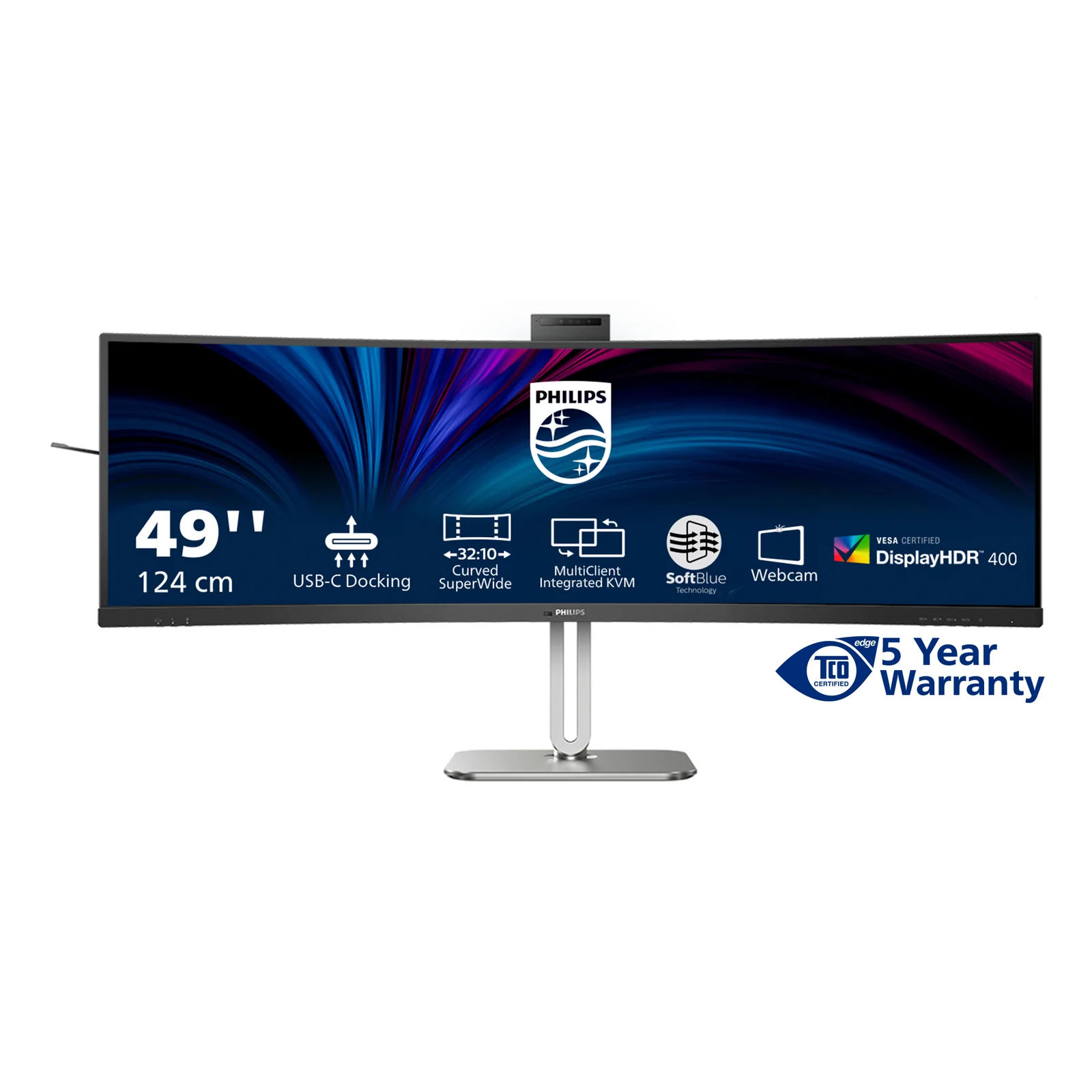 Philips 49B2U6900CH/00 écran plat de PC 124 cm (48.8") 5120 x 1440 pixels Dual QHD LCD Noir