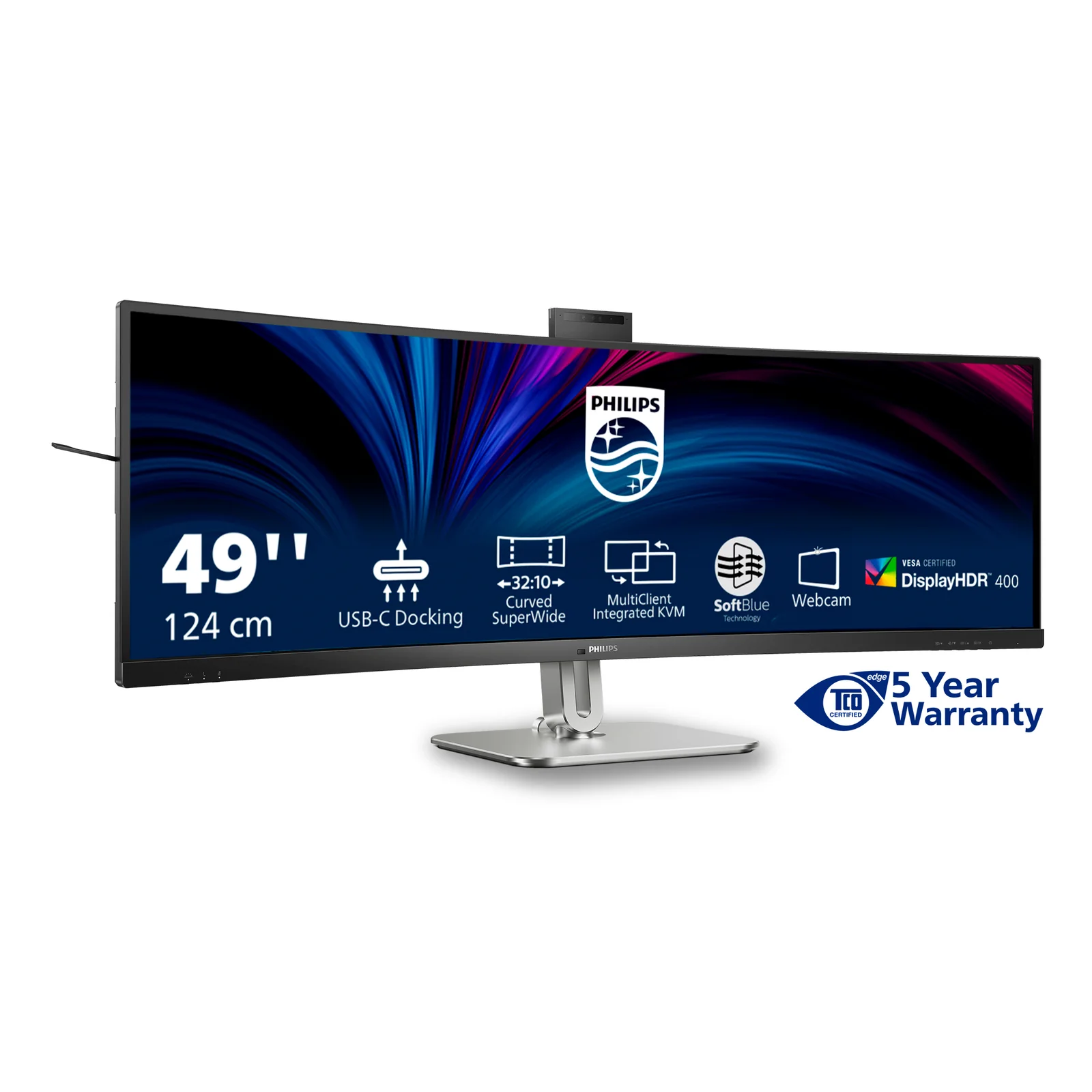 Philips 49B2U6900CH/00 écran plat de PC 124 cm (48.8") 5120 x 1440 pixels Dual QHD LCD Noir