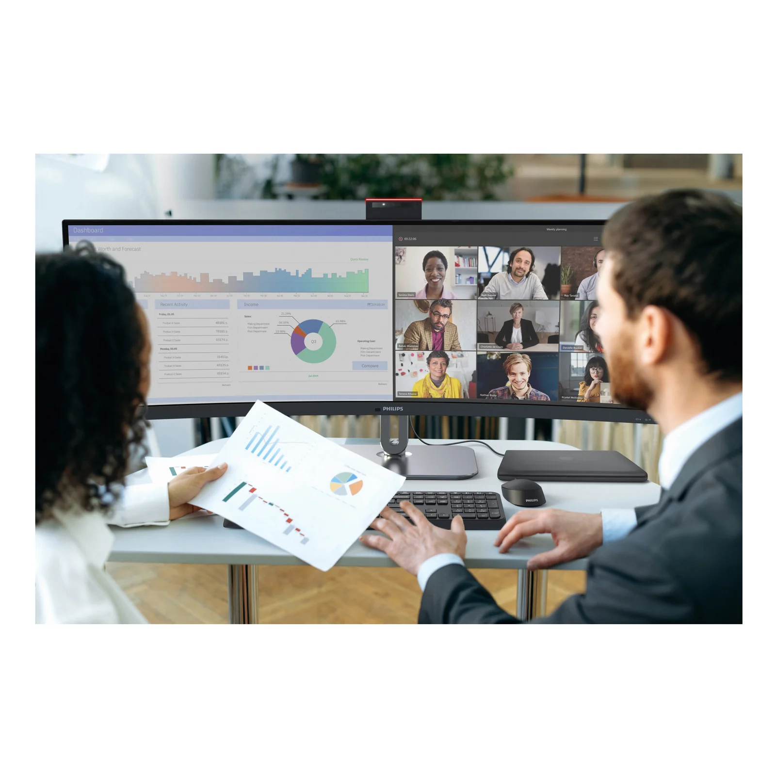 Philips 49B2U6903CH/00 écran plat de PC 124,5 cm (49") 5120 x 1440 pixels Dual QHD LCD Gris