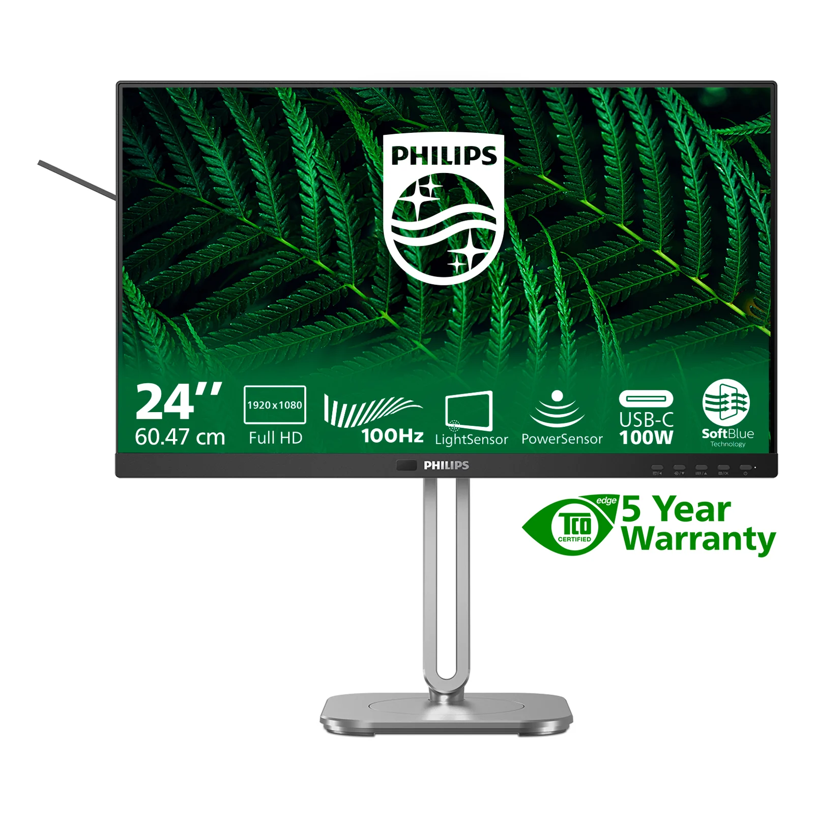 Philips 5000 series 24B2G5301/00 écran plat de PC 60,5 cm (23.8") 1920 x 1080 pixels Full HD LCD Noir