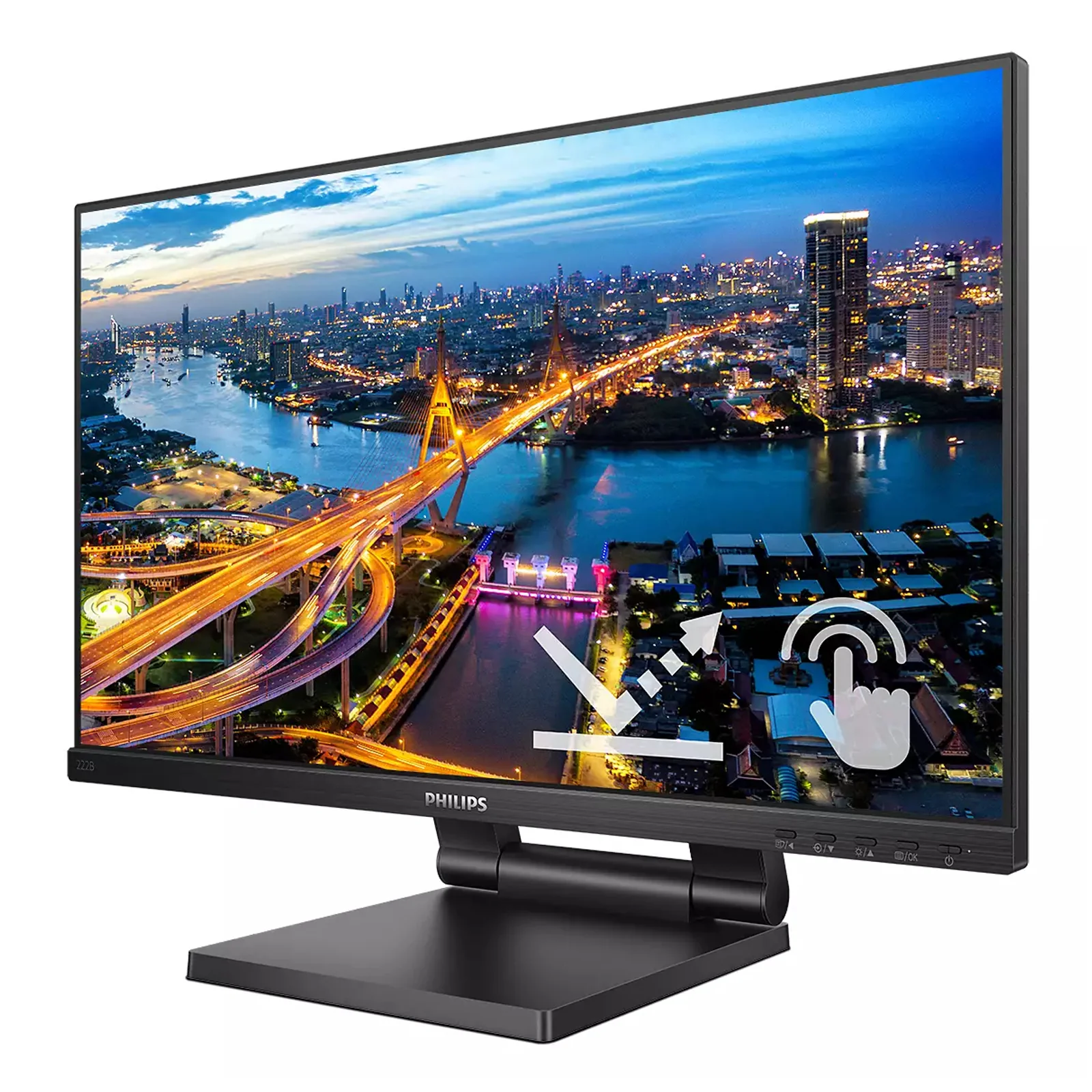 Philips B Line 222B1TC/00 écran plat de PC 54,6 cm (21.5") 1920 x 1080 pixels Full HD LED Écran tactile Noir