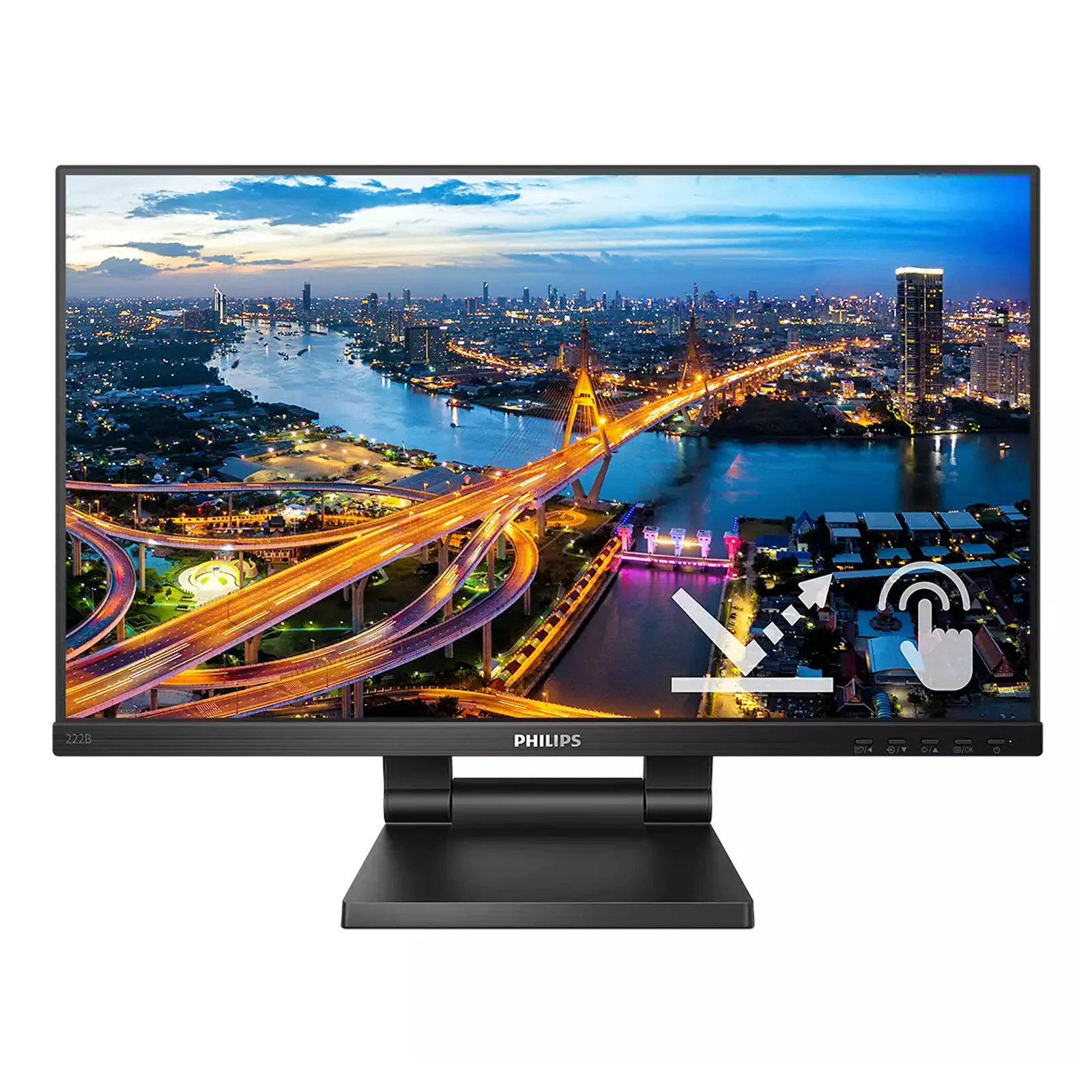 Philips B Line 222B1TC/00 écran plat de PC 54,6 cm (21.5") 1920 x 1080 pixels Full HD LED Écran tactile Noir