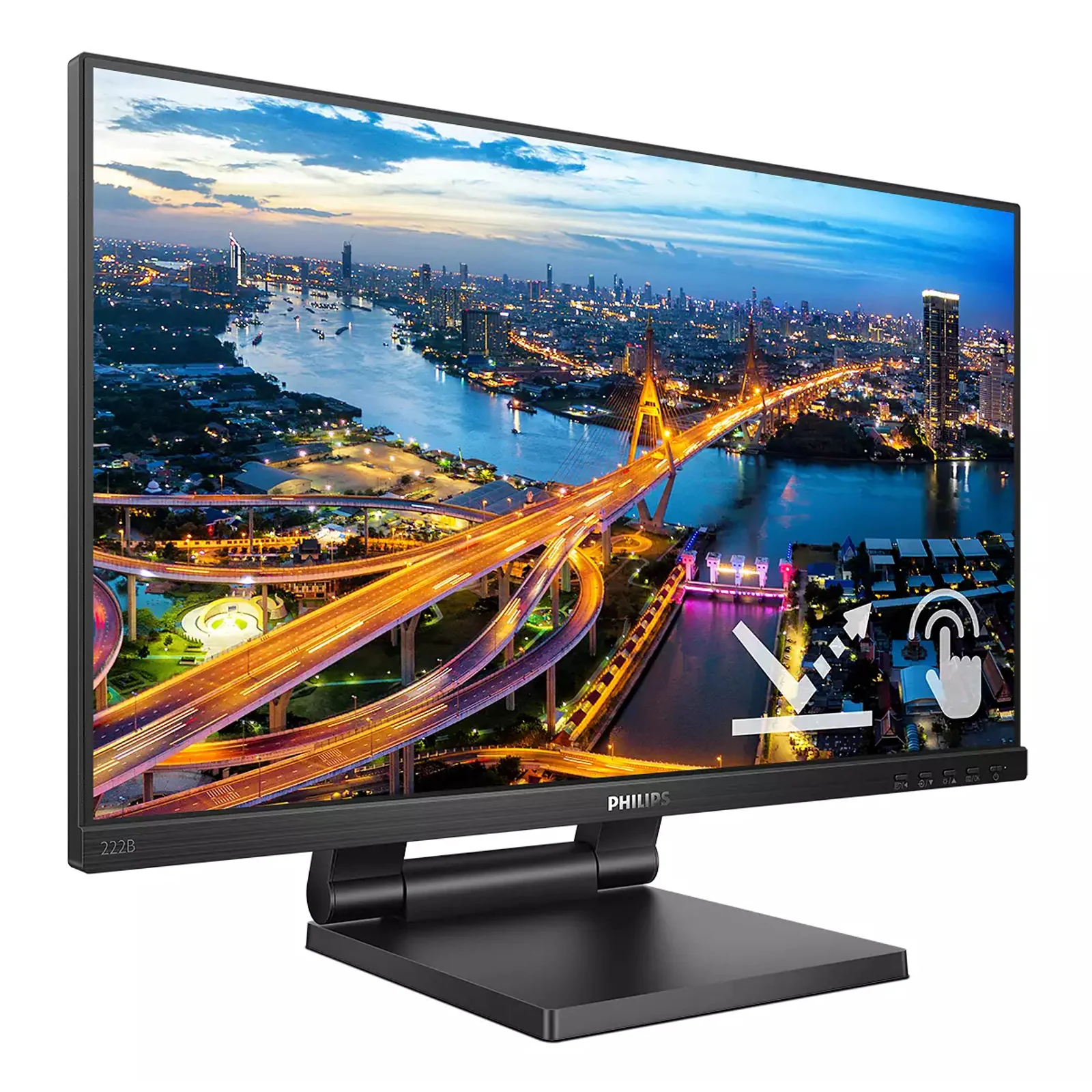 Philips B Line 222B1TC/00 écran plat de PC 54,6 cm (21.5") 1920 x 1080 pixels Full HD LED Écran tactile Noir