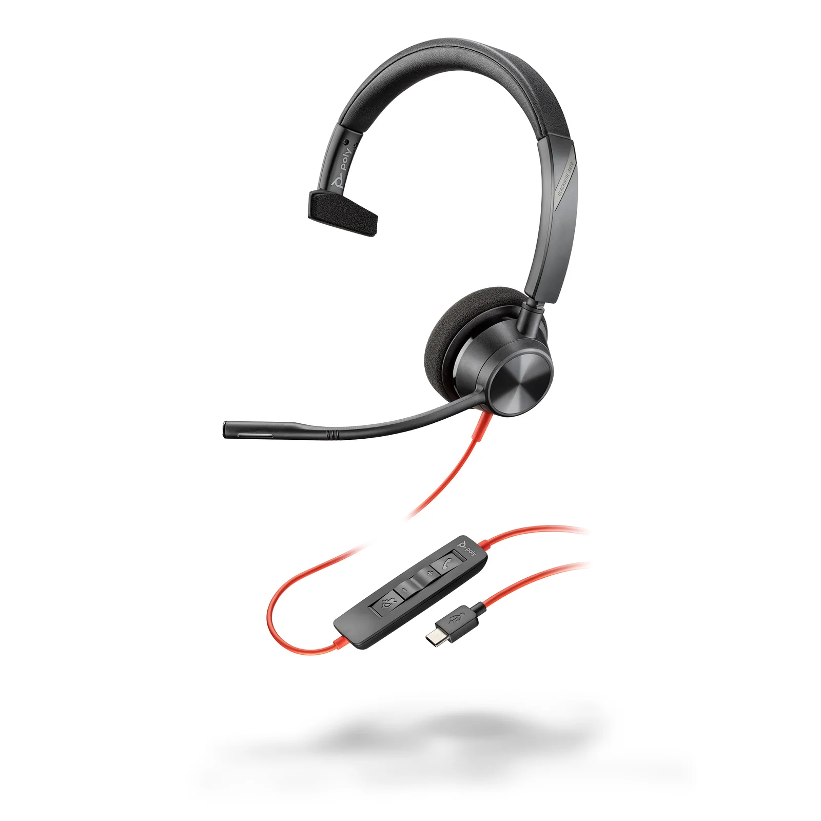 HP Poly Micro-casque Poly Blackwire 3310 monaural USB-C + adaptateur USB-C/A