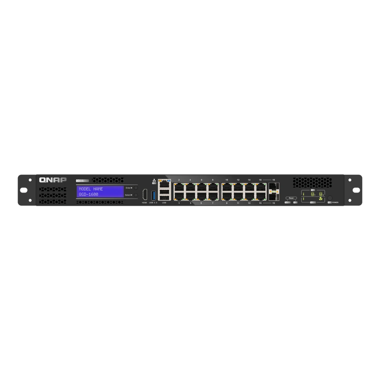 QGD-1600 Géré Gigabit Ethernet (10/100/1000) 1U Noir, Gris