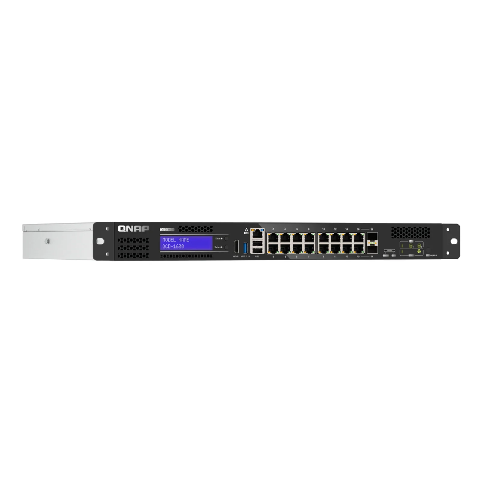 QNAP QGD-1600 Géré Gigabit Ethernet (10/100/1000) 1U Noir, Gris