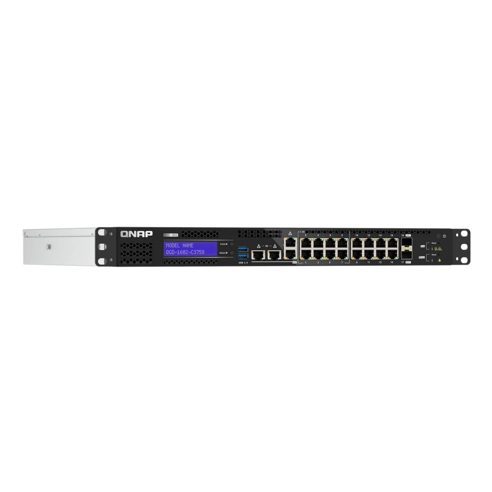 QNAP QGD-1602-C3758-16G commutateur réseau Géré L2 2.5G Ethernet (100/1000/2500) Noir, Gris