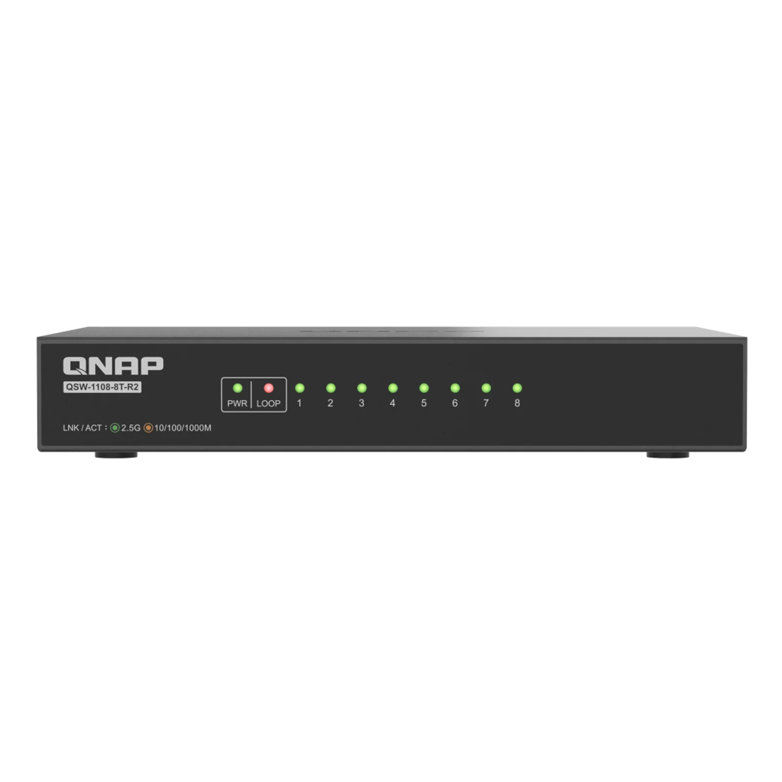 QNAP QSW-1108-8T-R2 commutateur réseau Non-géré 2.5G Ethernet (100/1000/2500) Bureau Noir