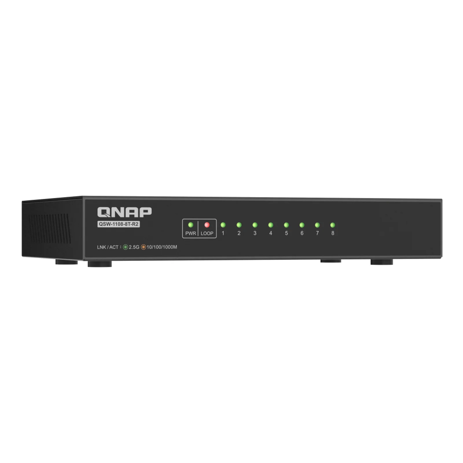 QNAP QSW-1108-8T-R2 commutateur réseau Non-géré 2.5G Ethernet (100/1000/2500) Bureau Noir