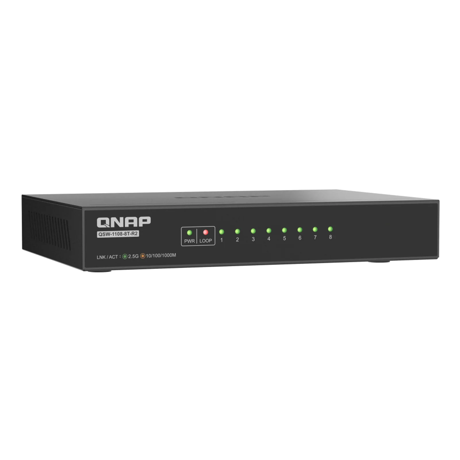 QNAP QSW-1108-8T-R2 commutateur réseau Non-géré 2.5G Ethernet (100/1000/2500) Bureau Noir