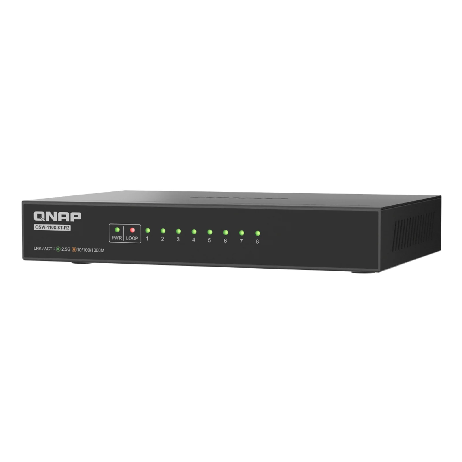 QNAP QSW-1108-8T-R2 commutateur réseau Non-géré 2.5G Ethernet (100/1000/2500) Bureau Noir