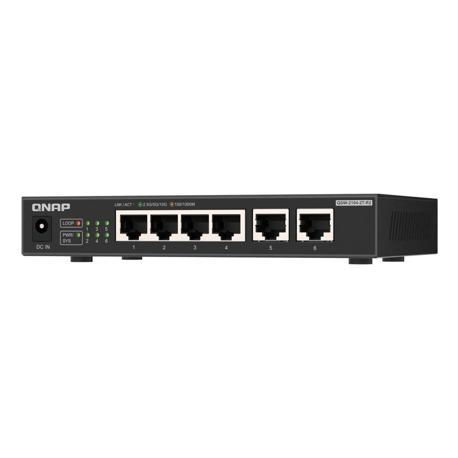 QNAP QSW-2104-2T-R2 commutateur réseau Non-géré 10G Ethernet (100/1000/10000) Bureau Noir
