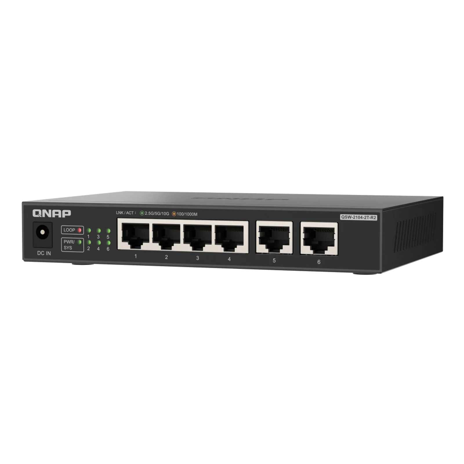 QNAP QSW-2104-2T-R2 commutateur réseau Non-géré 10G Ethernet (100/1000/10000) Bureau Noir