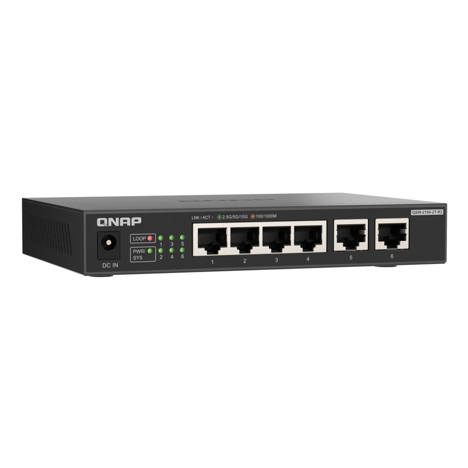 QNAP QSW-2104-2T-R2 commutateur réseau Non-géré 10G Ethernet (100/1000/10000) Bureau Noir
