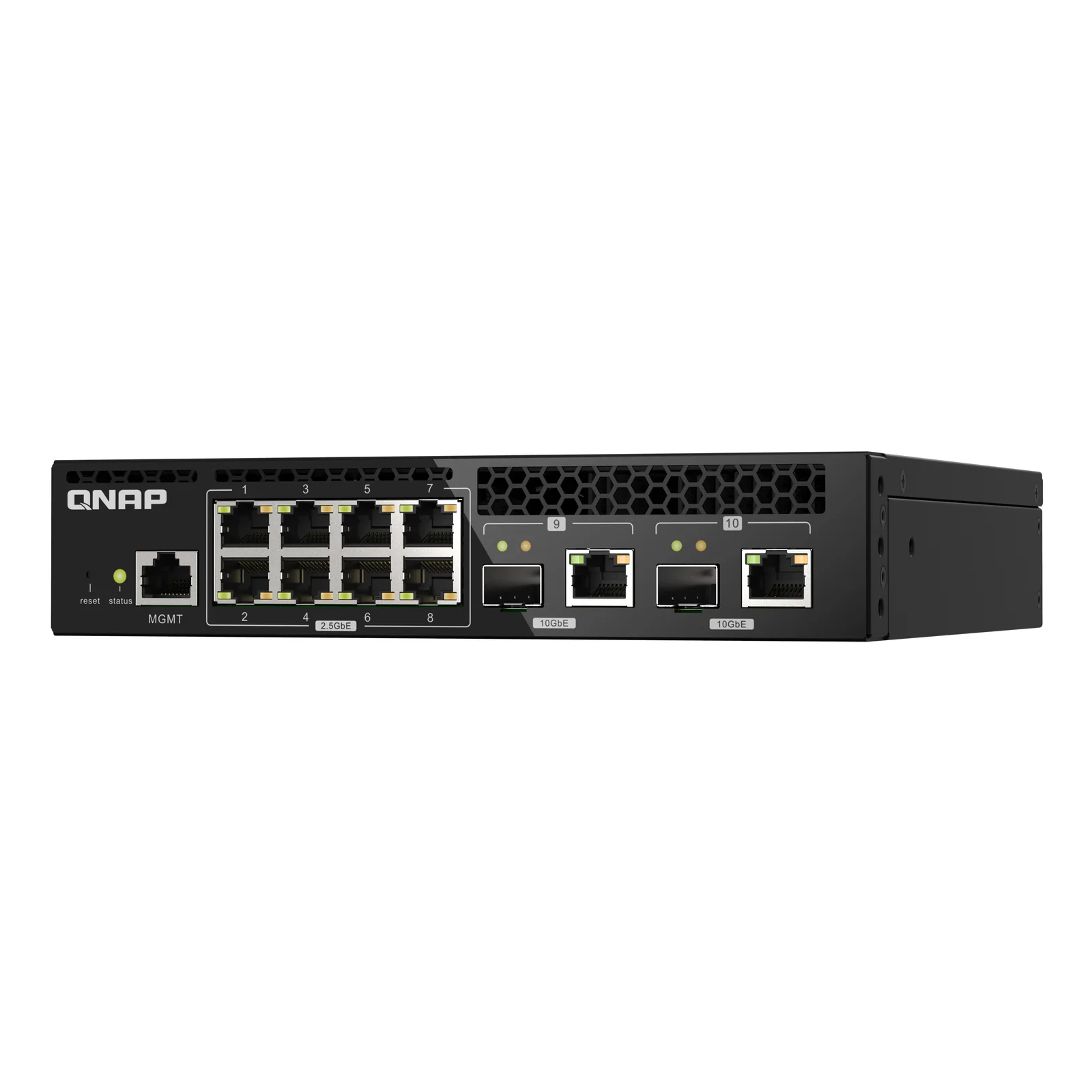 QNAP QSW-M2108R-2C commutateur réseau Géré L2 2.5G Ethernet (100/1000/2500) Connexion Ethernet, supportant l'alimentation via ce port (PoE) Noir
