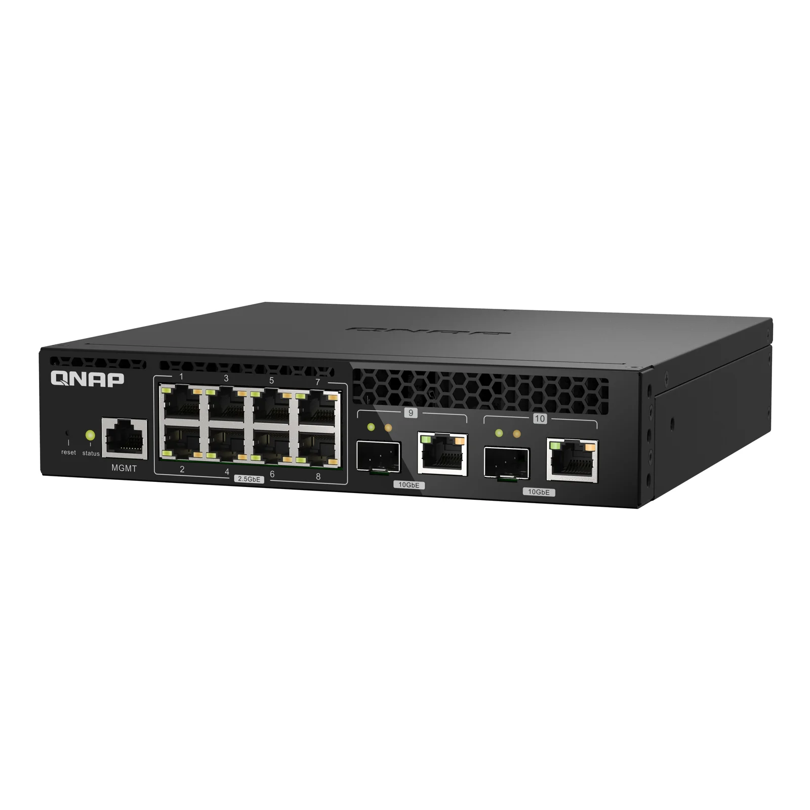 QNAP QSW-M2108R-2C commutateur réseau Géré L2 2.5G Ethernet (100/1000/2500) Connexion Ethernet, supportant l'alimentation via ce port (PoE) Noir