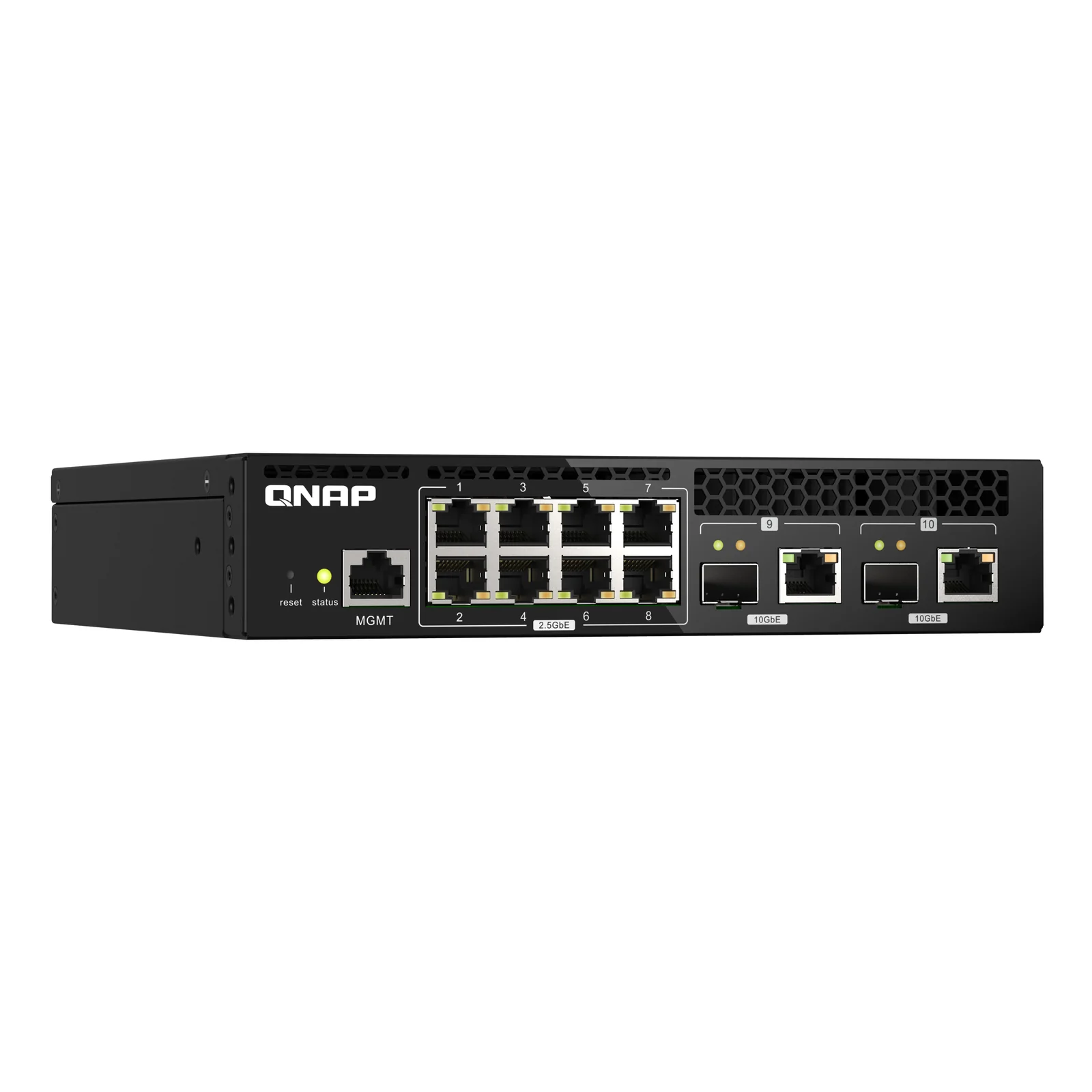 QNAP QSW-M2108R-2C commutateur réseau Géré L2 2.5G Ethernet (100/1000/2500) Connexion Ethernet, supportant l'alimentation via ce port (PoE) Noir