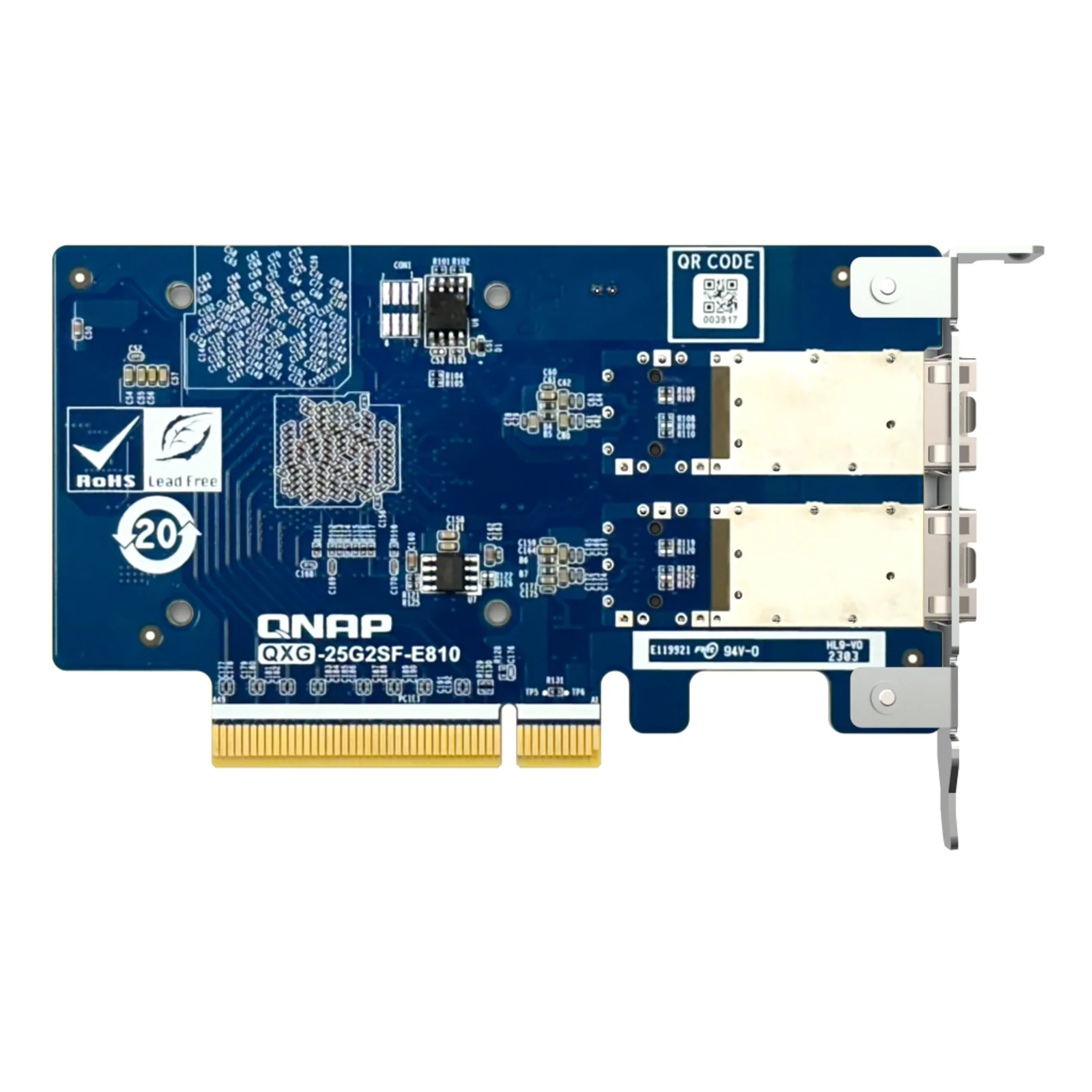 QNAP QXG-25G2SF-E810 carte réseau Interne Fibre 25000 Mbit/s