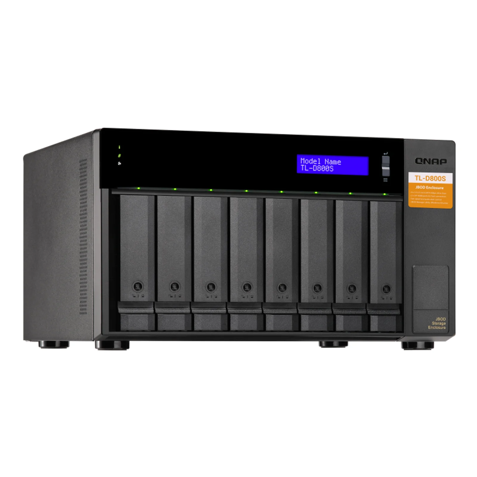 QNAP TL-D800S Boîtier de disques de stockage Boîtier disque dur/SSD Noir, Gris 2.5/3.5"