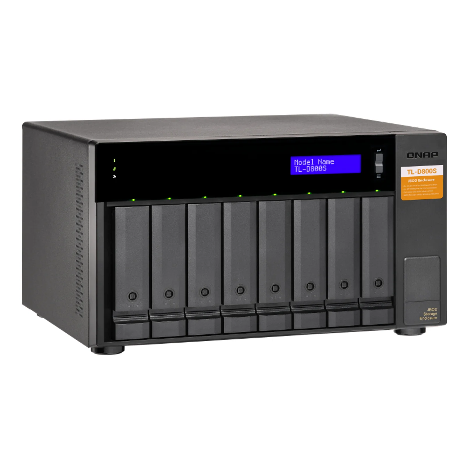 QNAP TL-D800S Boîtier de disques de stockage Boîtier disque dur/SSD Noir, Gris 2.5/3.5"