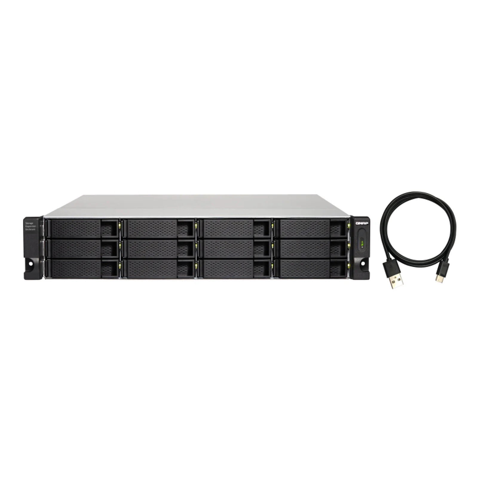 QNAP TL-R1200C-RP Boîtier de disques de stockage Boîtier disque dur/SSD Noir, Gris 2.5/3.5"