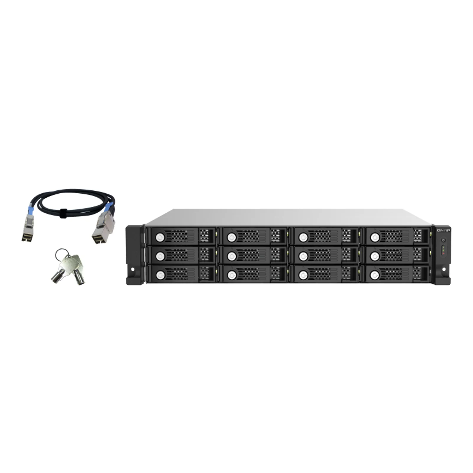 QNAP TL-R1220Sep-RP Boîtier disque dur/SSD Noir, Gris 2.5/3.5"