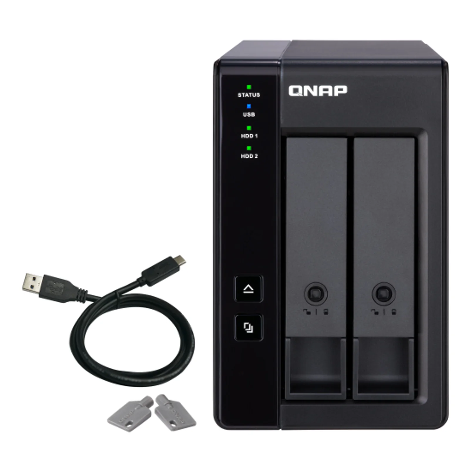 QNAP TR-002 Boîtier de disques de stockage Boîtier disque dur/SSD Noir 2.5/3.5"