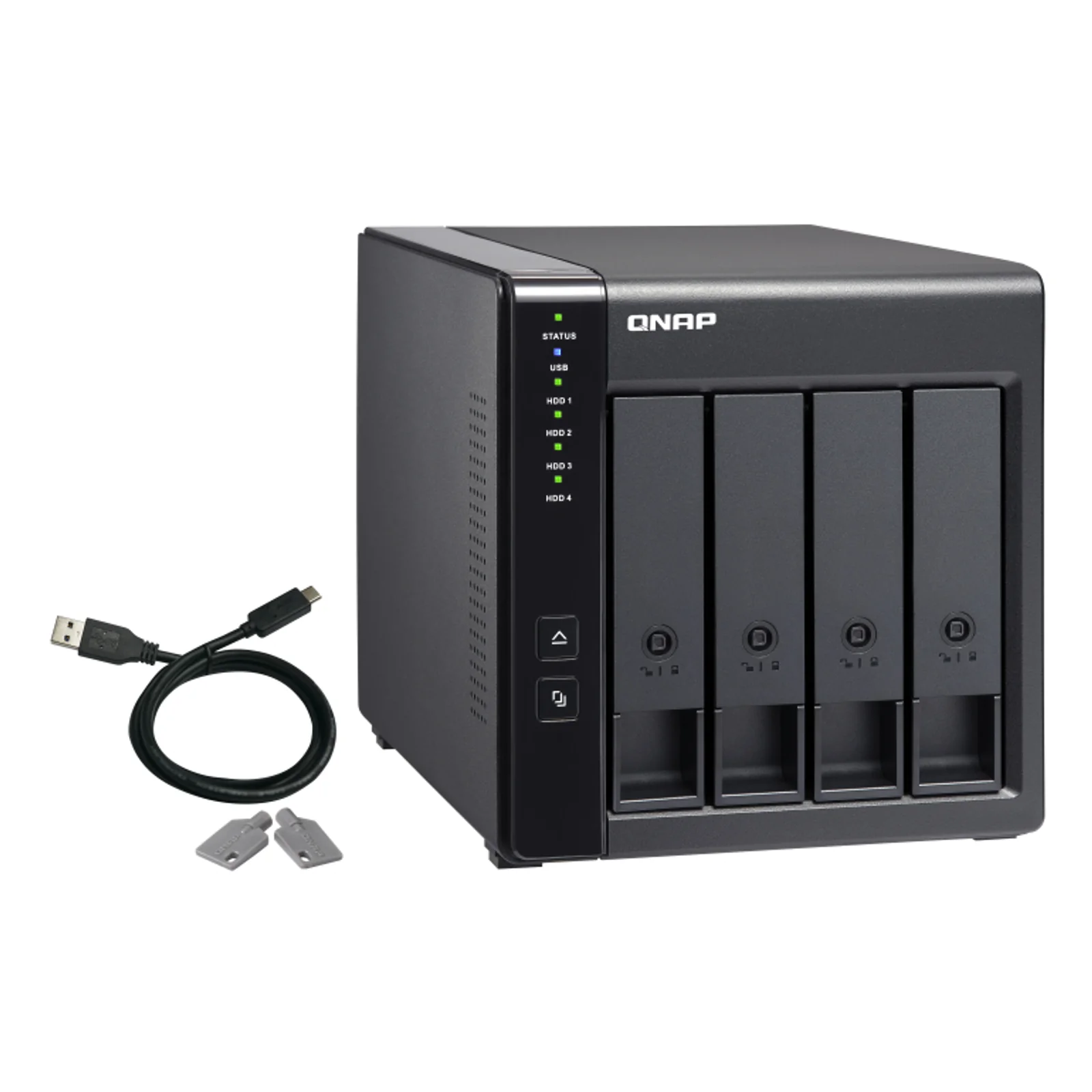 QNAP TR-004 Boîtier de disques de stockage Boîtier disque dur/SSD Noir 2.5/3.5"