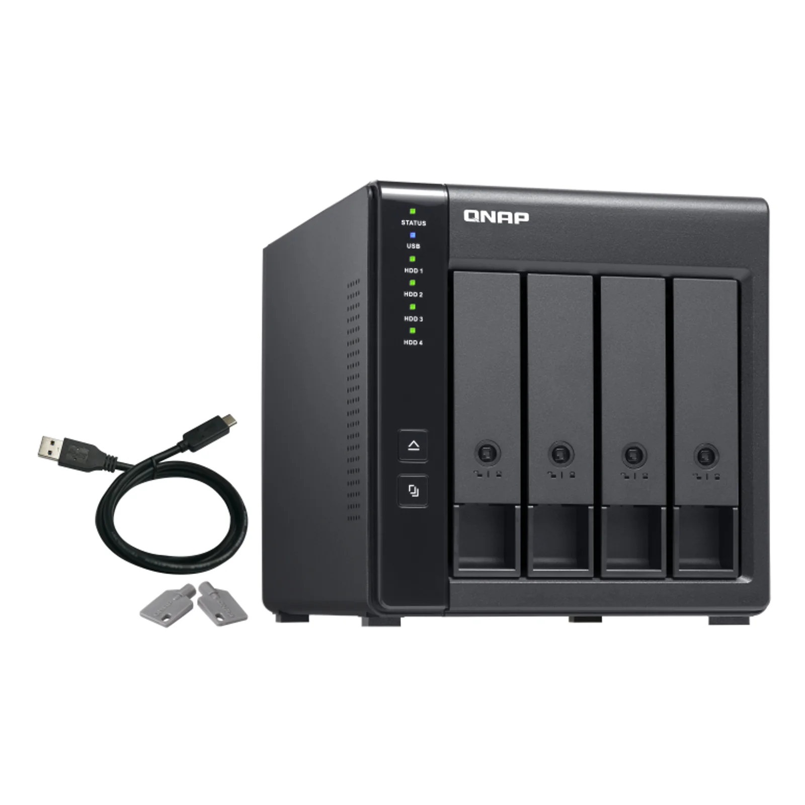 QNAP TR-004 Boîtier de disques de stockage Boîtier disque dur/SSD Noir 2.5/3.5"