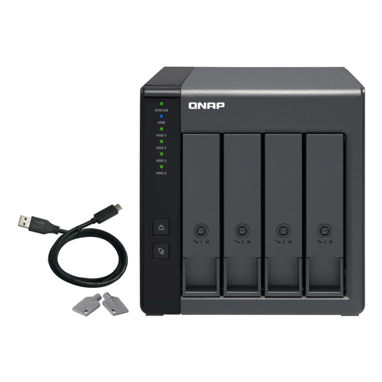 QNAP TR-004 Boîtier de disques de stockage Boîtier disque dur/SSD Noir 2.5/3.5"