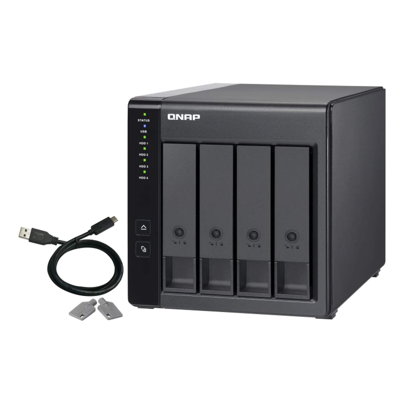 QNAP TR-004 Boîtier de disques de stockage Boîtier disque dur/SSD Noir 2.5/3.5"