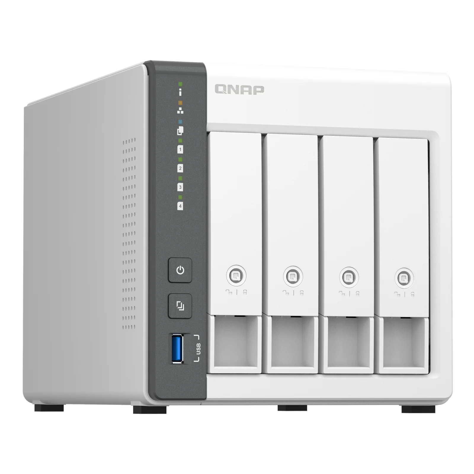 QNAP TS-433 NAS Tower ARM Cortex-A55 4 Go 0 To QNAP QTS Blanc