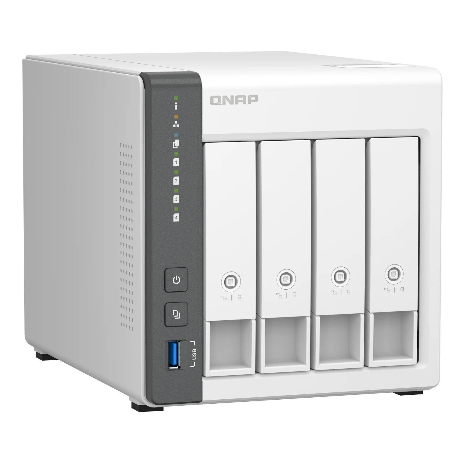 QNAP TS-433 NAS Tower ARM Cortex-A55 4 Go 0 To QNAP QTS Blanc