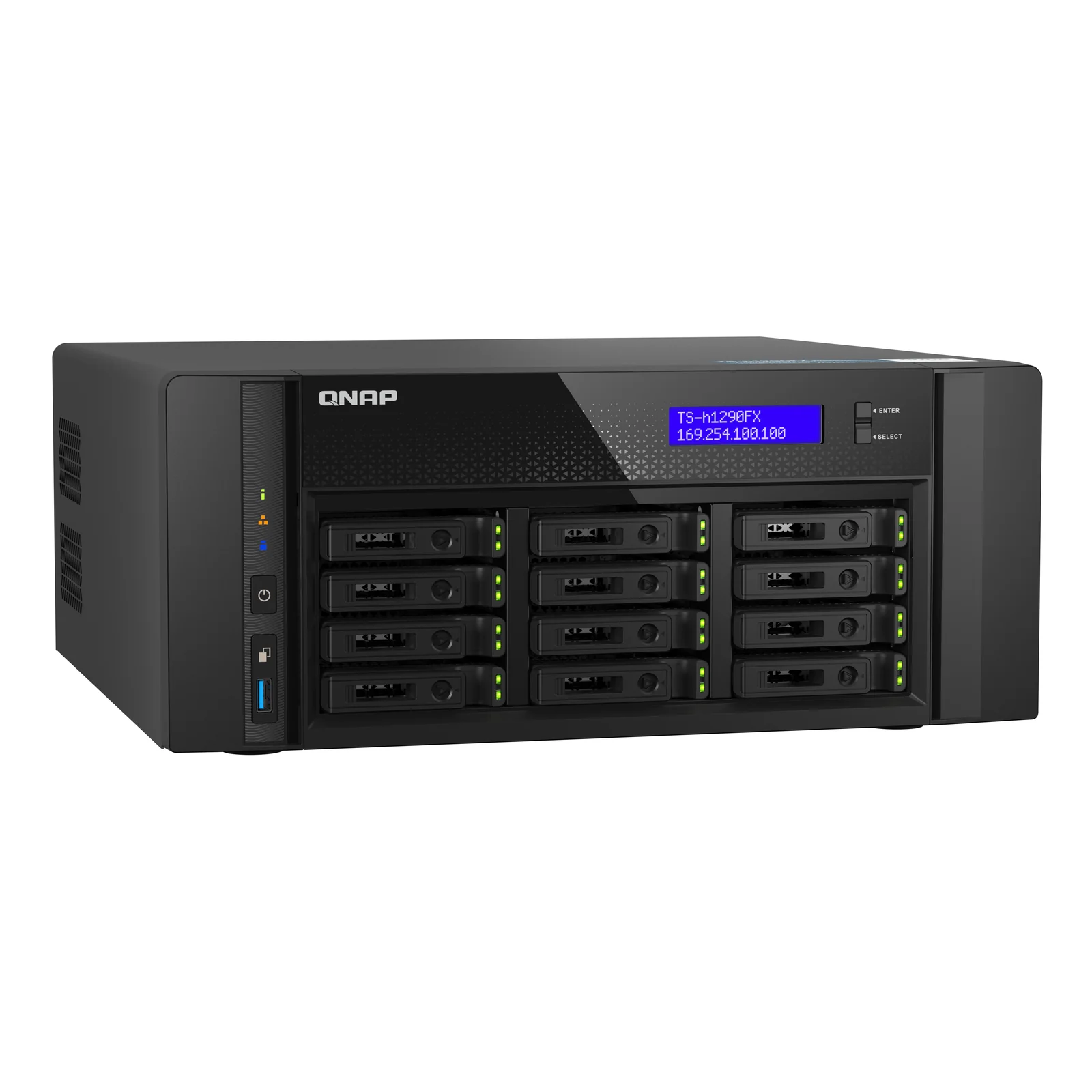 QNAP TS-h1290FX NAS Tower EPYC 7302P 128 Go DDR4 0 To QuTS hero Noir