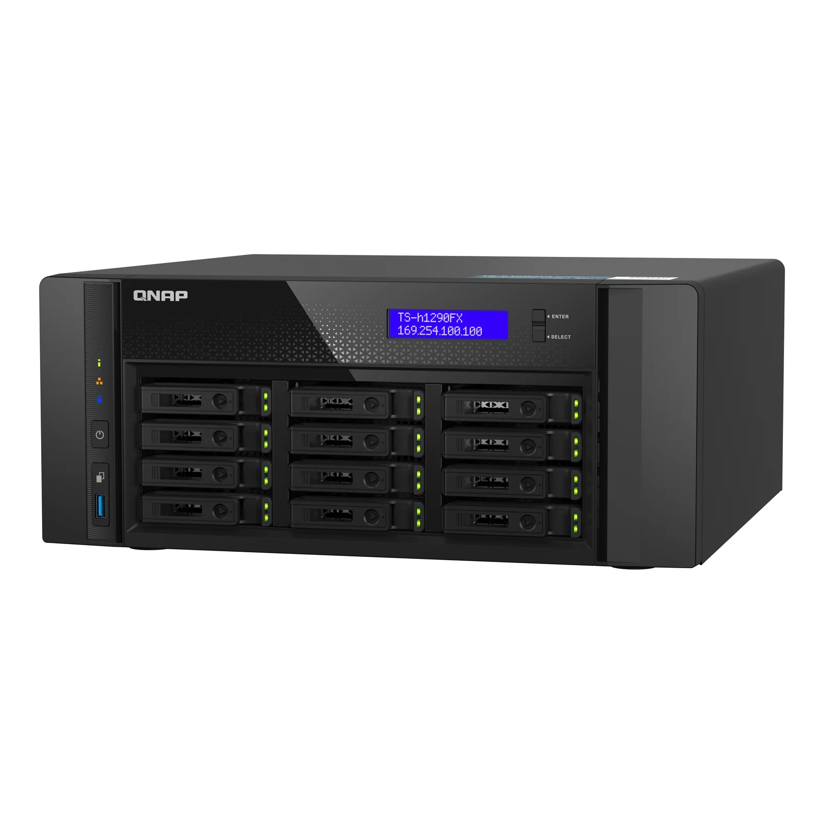 QNAP TS-h1290FX NAS Tower EPYC 7302P 128 Go DDR4 0 To QuTS hero Noir