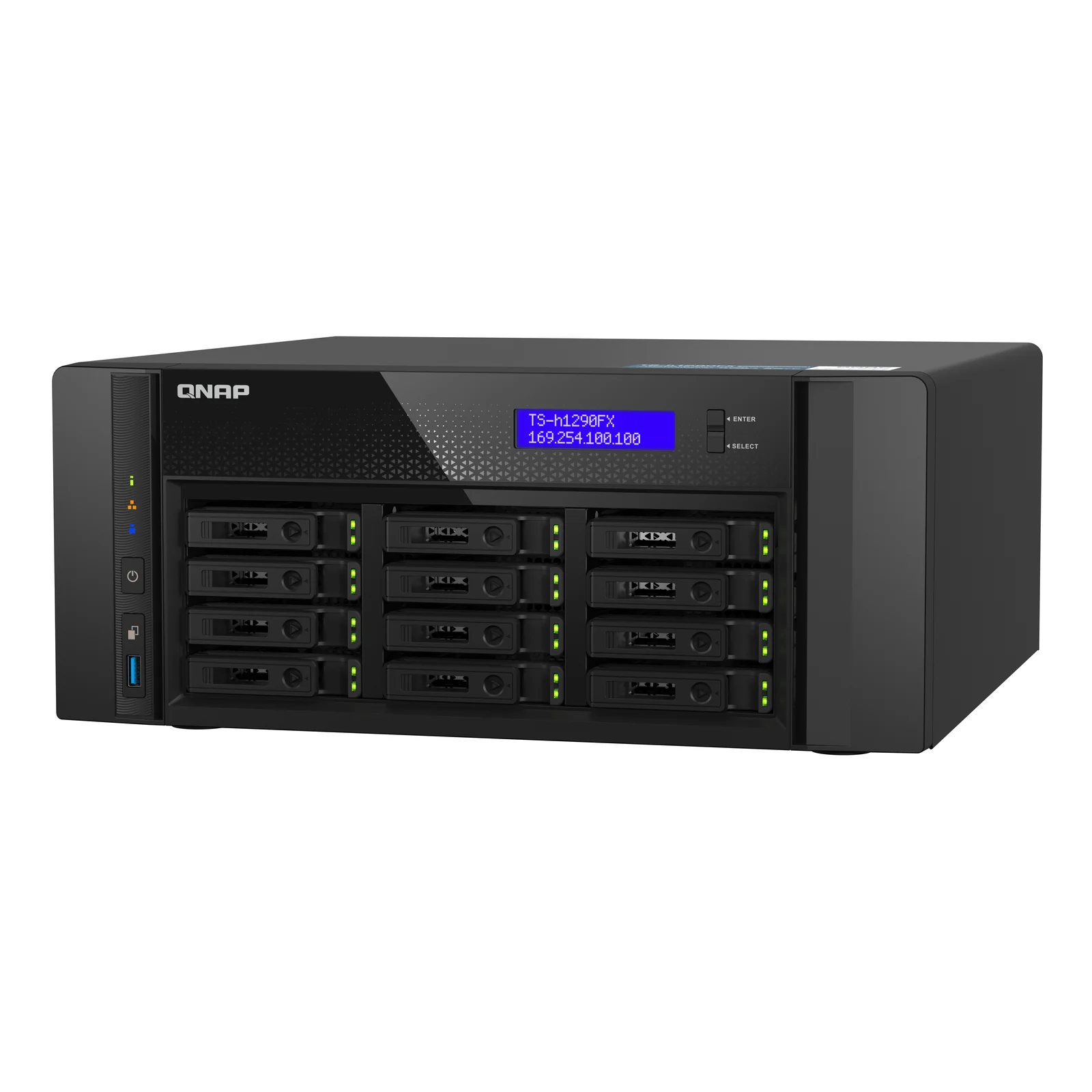 QNAP TS-h1290FX NAS Tower EPYC 7302P 256 Go DDR4 0 To QuTS hero Noir