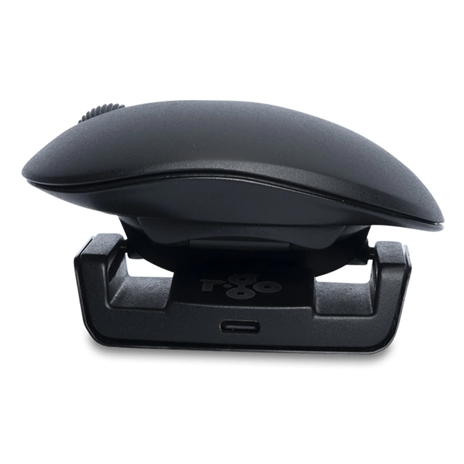 R-Go HE Twister posée sur base de charge, connecteur USB-C visible sur le flanc avant