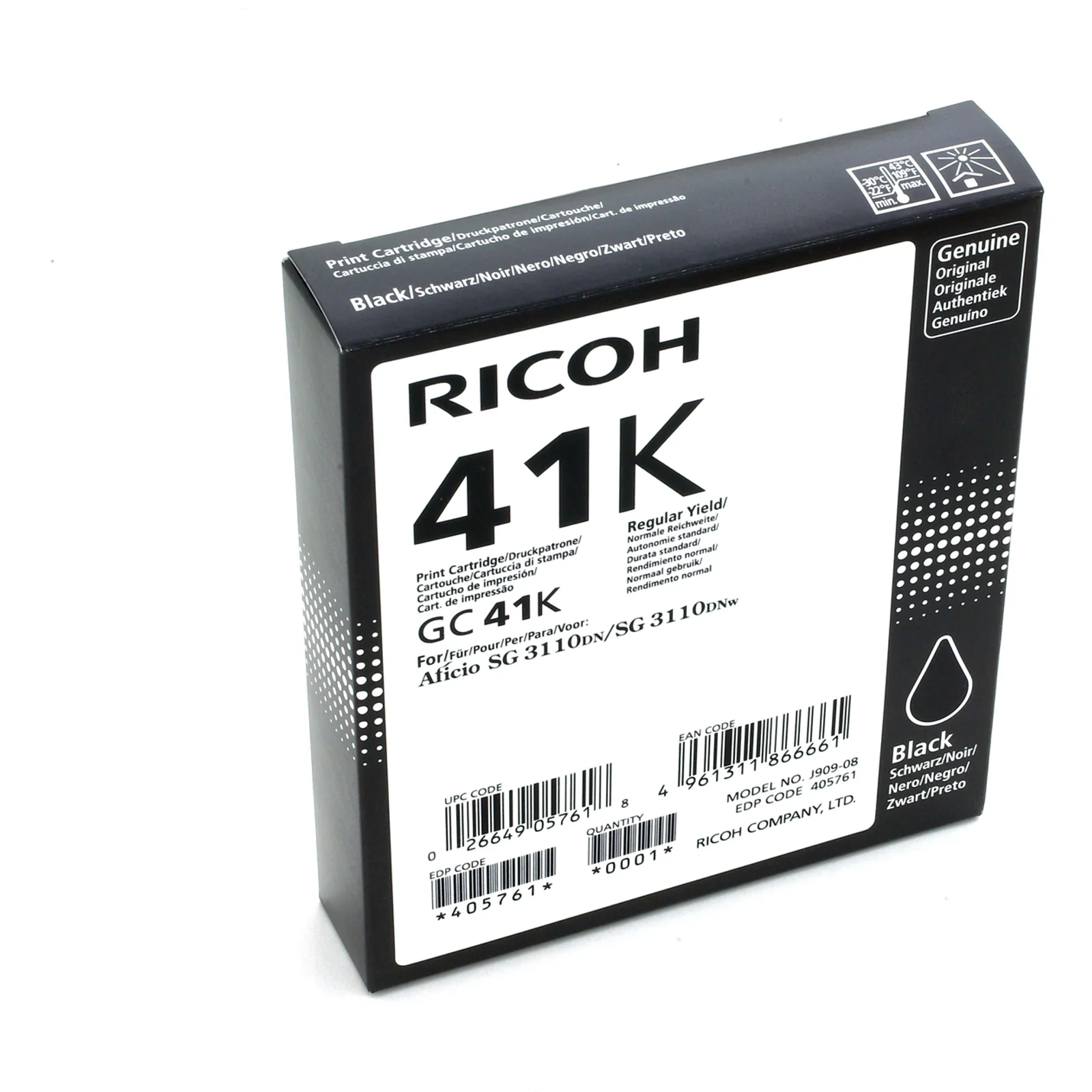 Ricoh 405761 cartouche d'encre 1 pièce(s) Original Rendement standard Photo noire