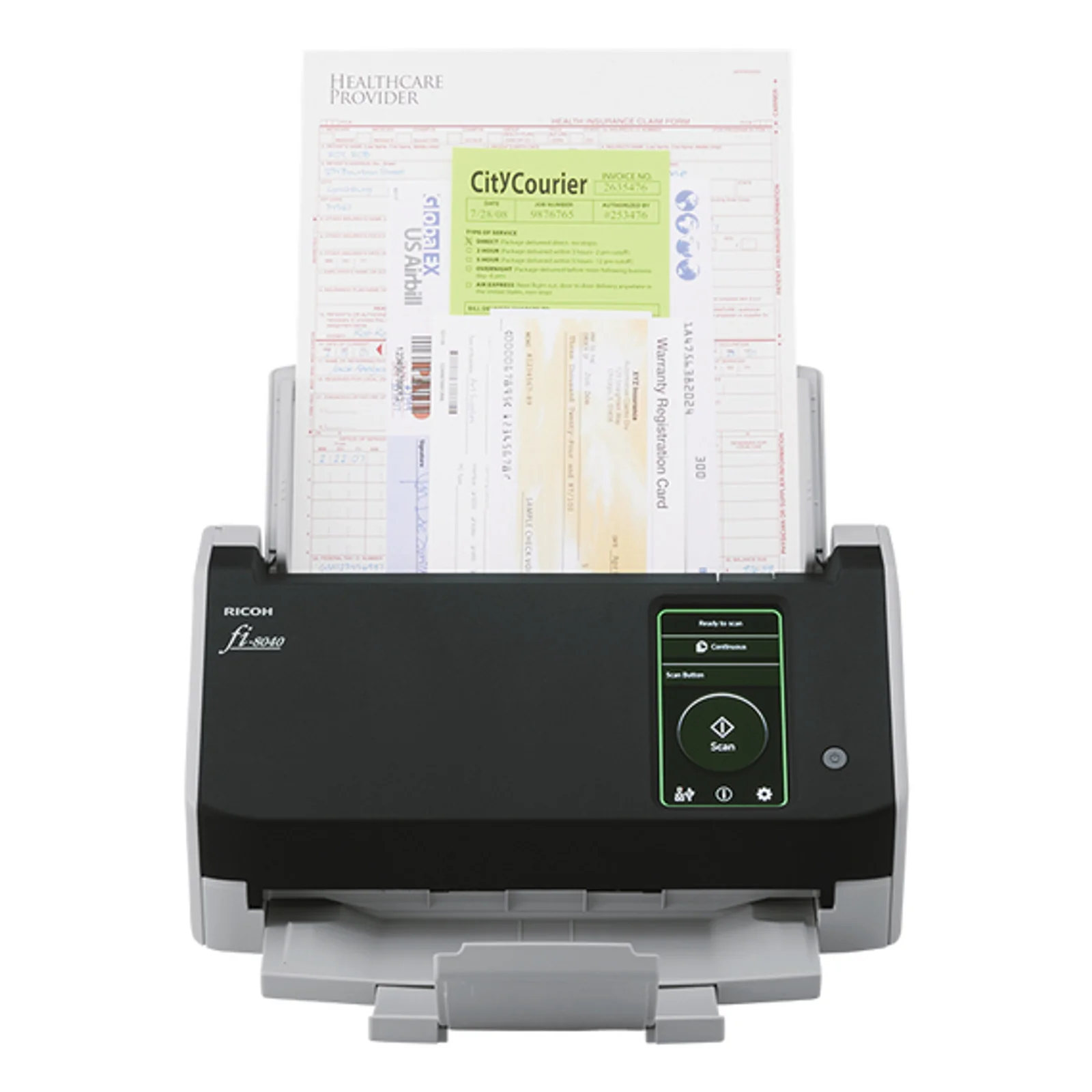 Ricoh fi-8040 Numériseur chargeur automatique de documents (adf) + chargeur manuel 600 x 600 DPI A4 Noir, Gris