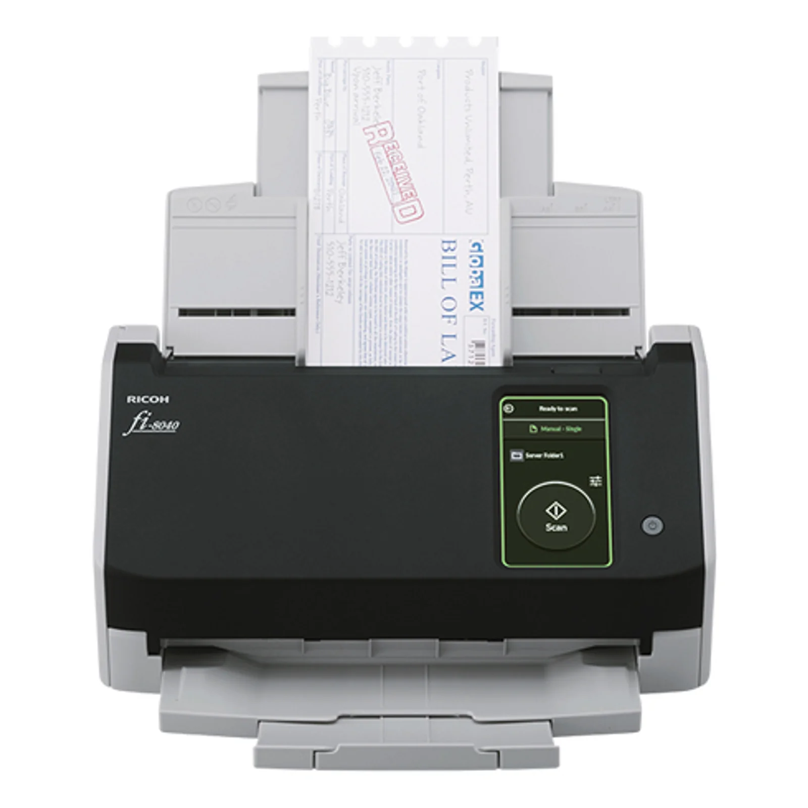 Ricoh fi-8040 Numériseur chargeur automatique de documents (adf) + chargeur manuel 600 x 600 DPI A4 Noir, Gris