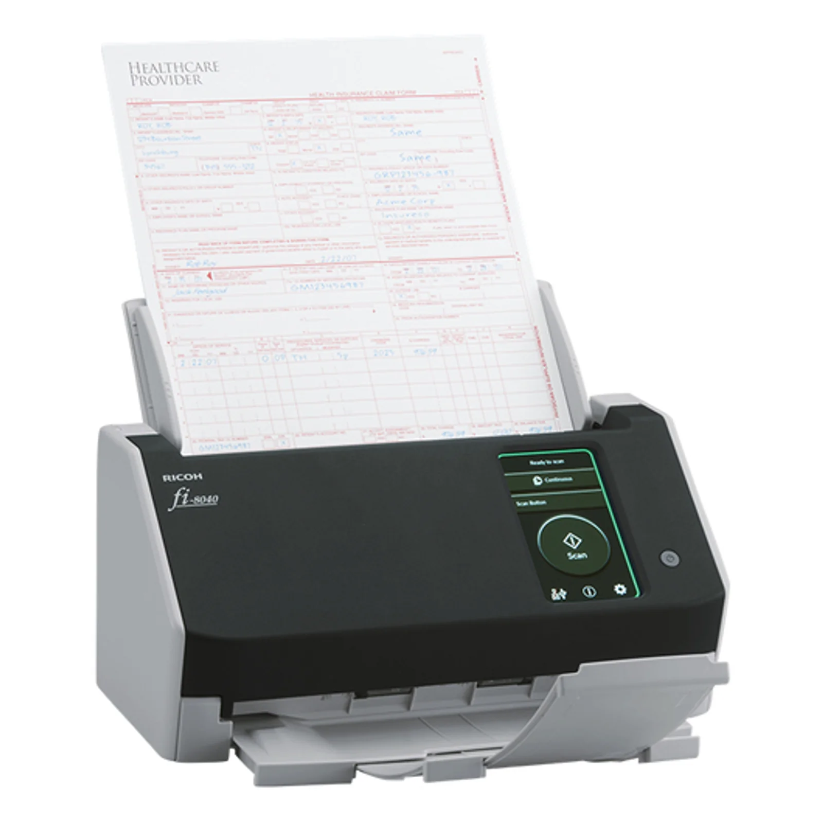 Ricoh fi-8040 Numériseur chargeur automatique de documents (adf) + chargeur manuel 600 x 600 DPI A4 Noir, Gris