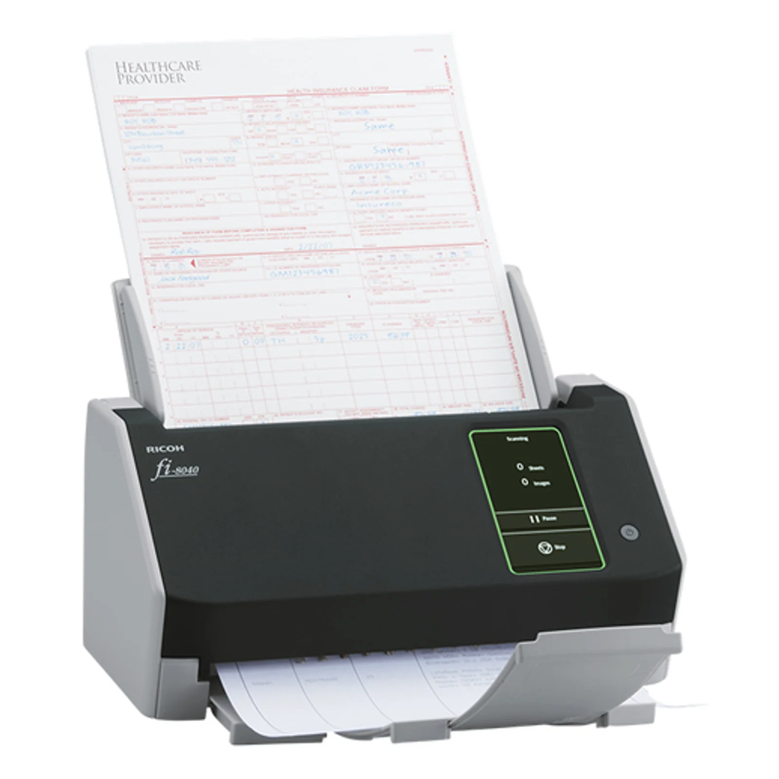 Ricoh fi-8040 Numériseur chargeur automatique de documents (adf) + chargeur manuel 600 x 600 DPI A4 Noir, Gris