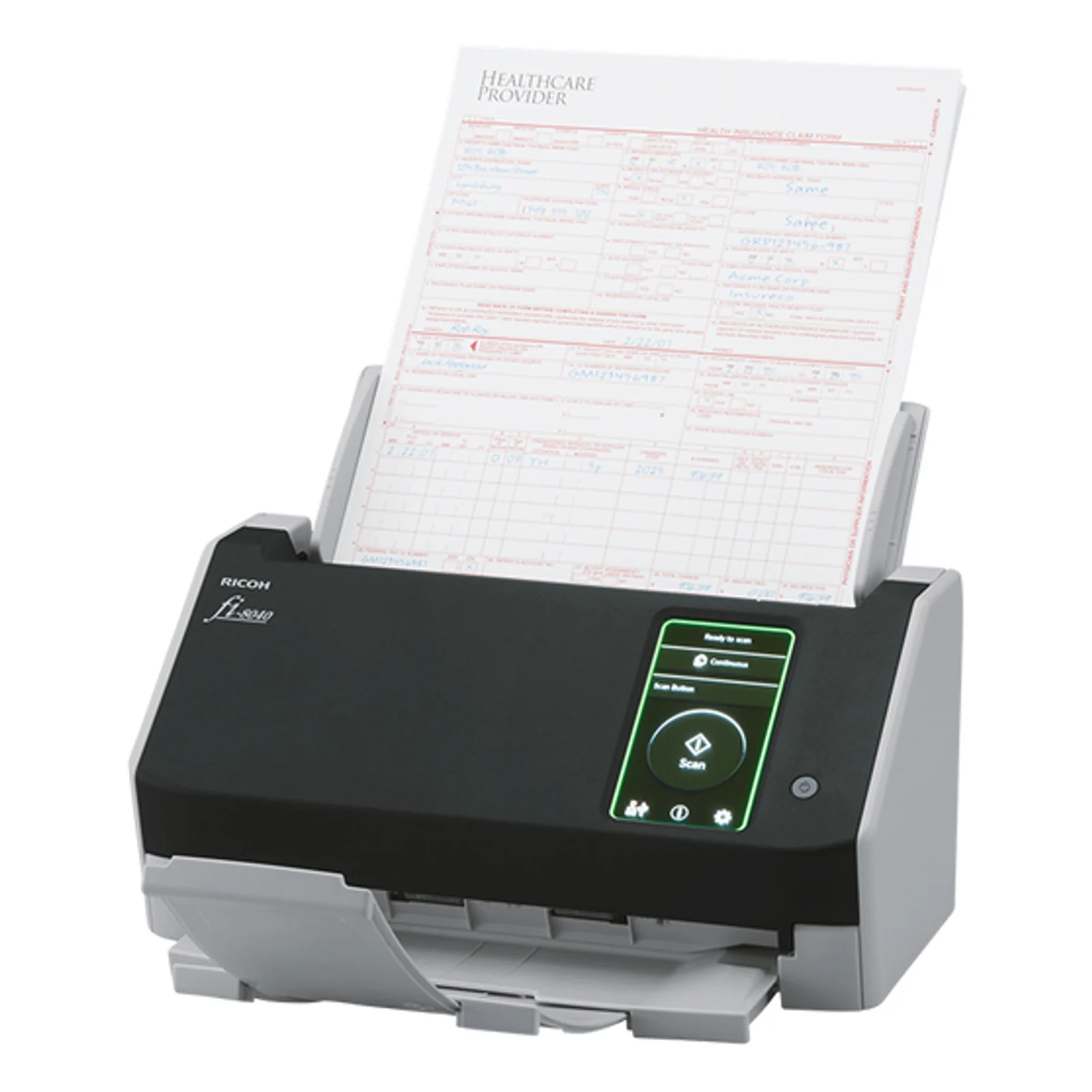 Ricoh fi-8040 Numériseur chargeur automatique de documents (adf) + chargeur manuel 600 x 600 DPI A4 Noir, Gris